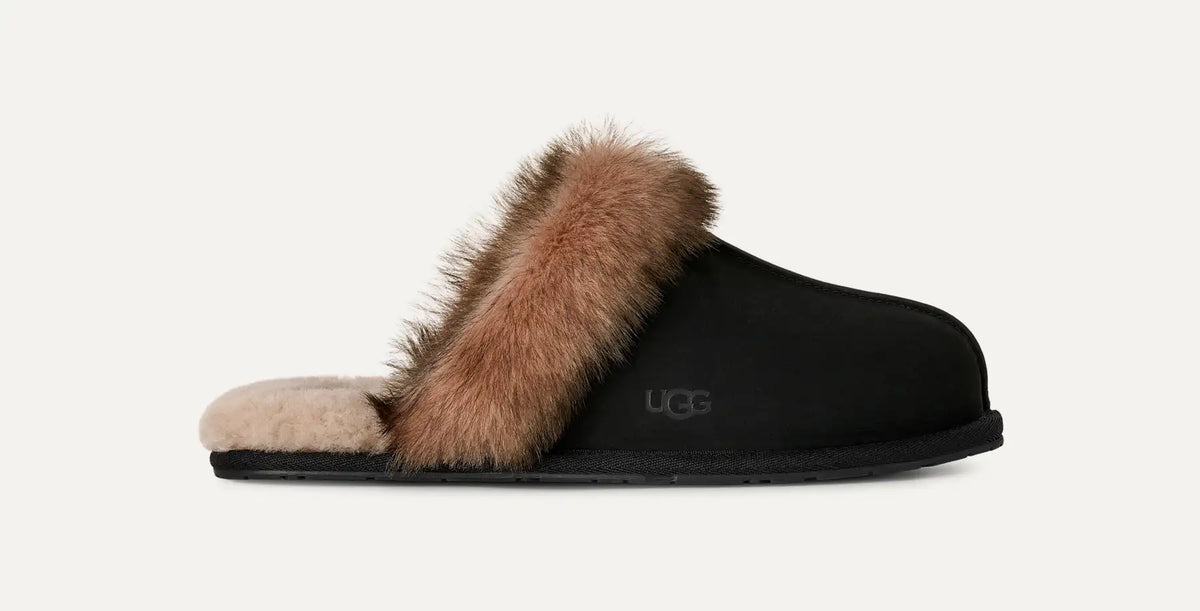 UGG Ciabatte Scuffette Nubuck Donna in Black