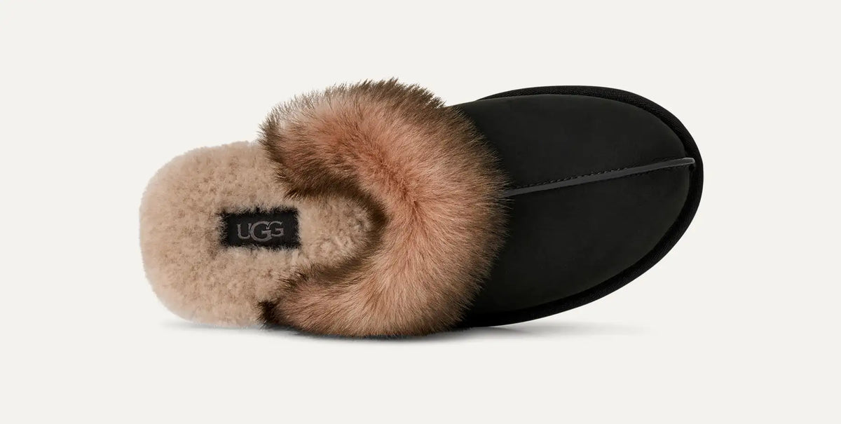 UGG Ciabatte Scuffette Nubuck Donna in Black
