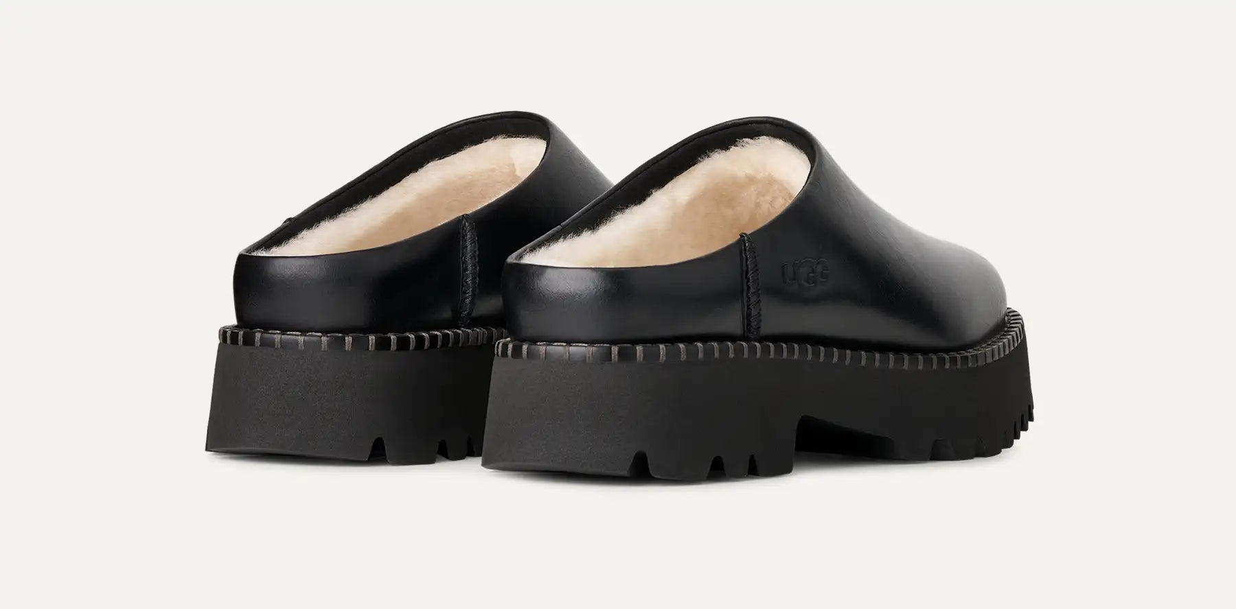 UGG Sabot Uptowner Donna in Black Leather
