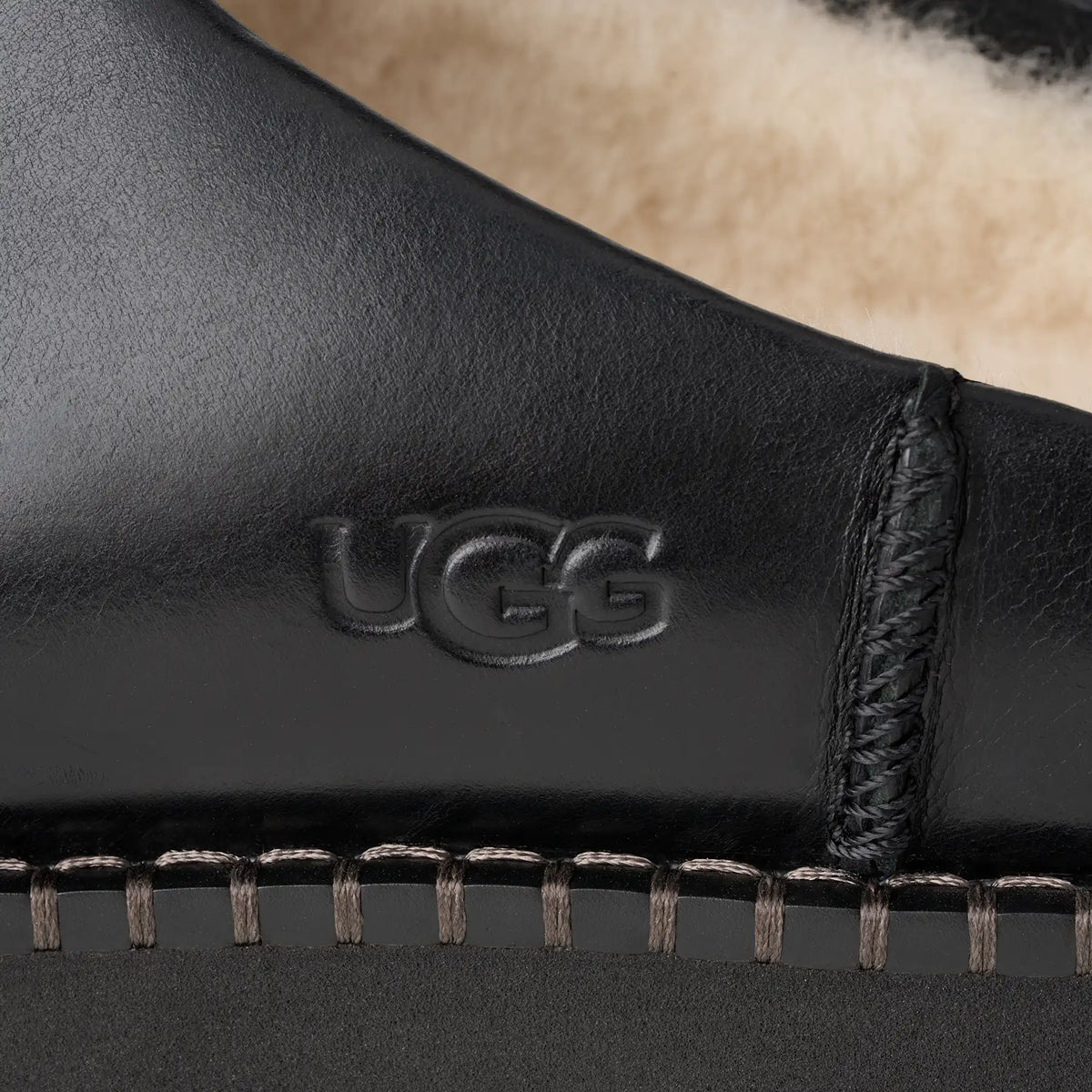 UGG Sabot Uptowner Donna in Black Leather