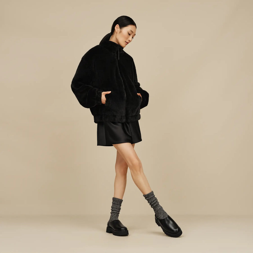 UGG Sabot Uptowner Donna in Black Leather