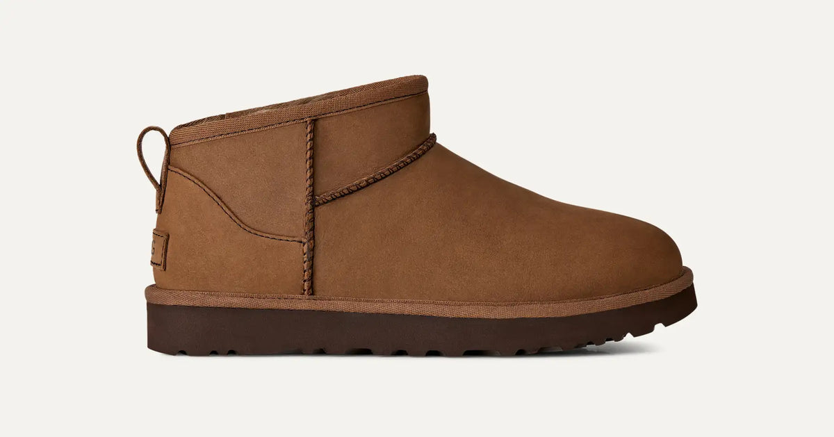 UGG Stivali Classic Ultra Mini Nubuck Donna in Dark Chestnut