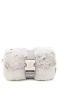 Chanel 2005/06 Grey Cross Body Rabbit Fur & Silver Seatbelt Buckle Handbag – Accessorio premium elegante