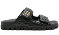 Miu Miu Matelassé Nappa Leather Slides "Black" – Accessorio premium elegante