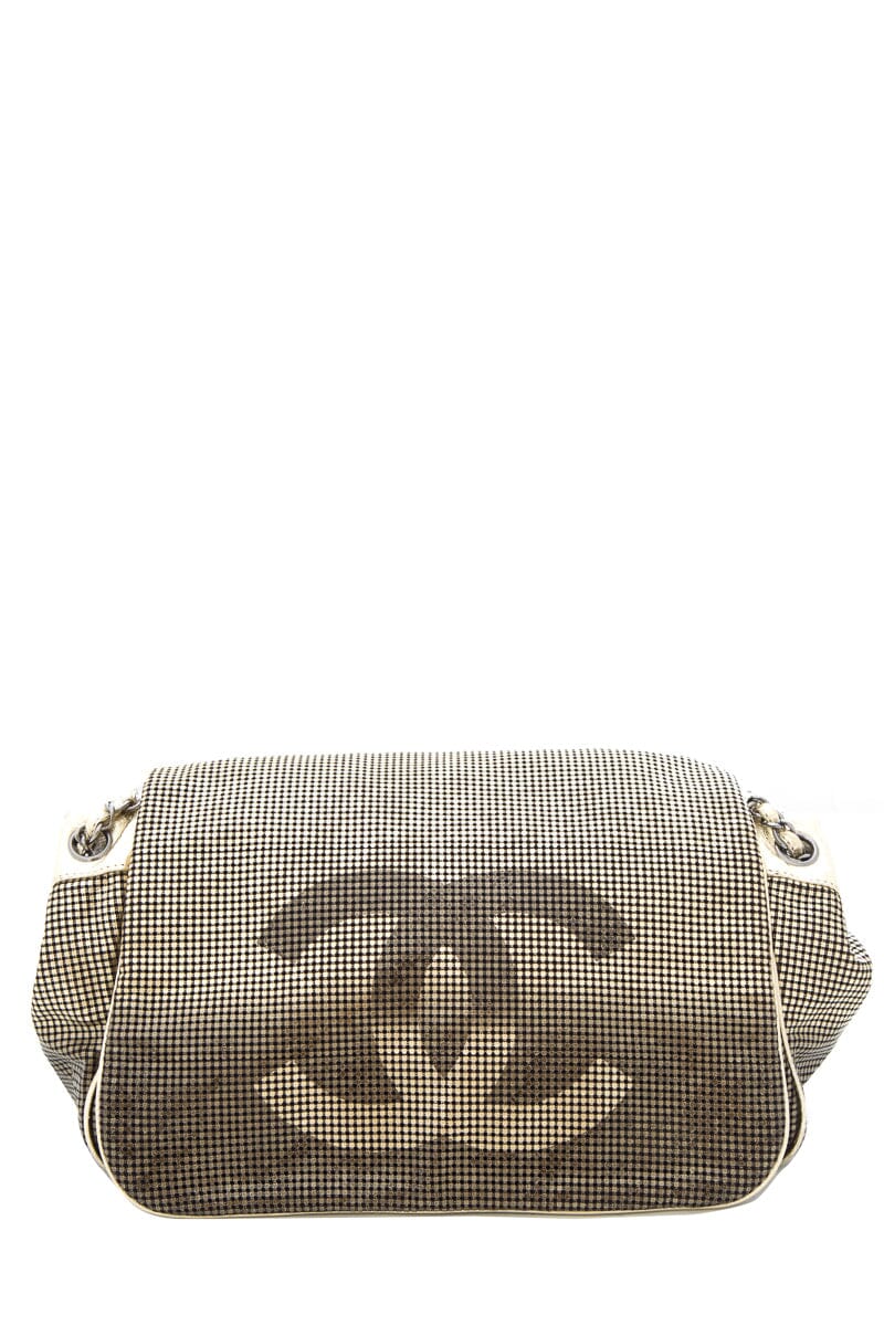 Chanel 2006/2008 COCO MARK Gold Perforated Lambskin Handbag – Accessorio premium elegante