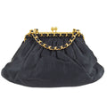CHANEL 1996-1997 Black Satin Kisslock Shoulder Bag – Accessorio premium elegante