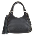 CHANEL 2003-2004 Black Caviar Embossed Logo Hobo Bag – Accessorio premium elegante