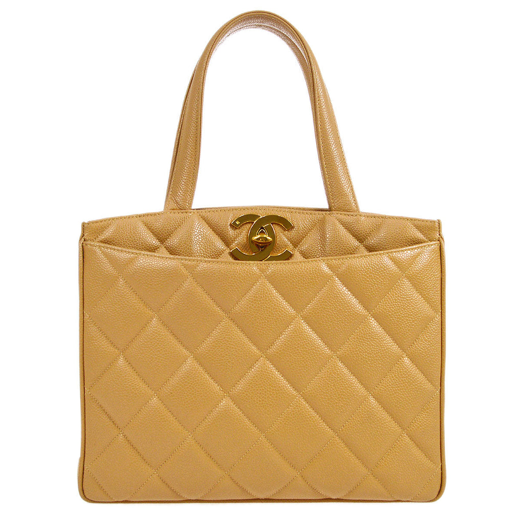 CHANEL 1994-1996 Beige Caviar Tote Bag – Accessorio premium elegante
