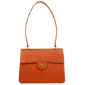 CHANEL 1997-1999 Sellier Flap Shoulder Bag Medium Orange Caviar – Accessorio premium elegante