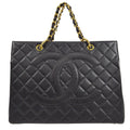 CHANEL 1994-1996 Chain Tote Bag Black Caviar – Accessorio premium elegante