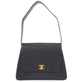 CHANEL 1998 Straight Flap Shoulder Bag Black Caviar – Accessorio premium elegante