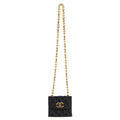 CHANEL * Jumbo Rhinestone Pearl Mini Shoulder Bag Black Satin – Accessorio premium elegante