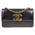 CHANEL * Single Chain Shoulder Bag Black Lizard – Accessorio premium elegante