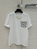 LV 25 Flower Pocket Short-Sleeved Shirt White Cotton – Accessorio premium elegante