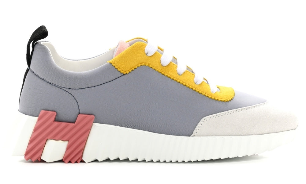 Hermès Technical Canvas Suede Goatskin Bouncing  "Gris Multicolor" – Accessorio premium elegante
