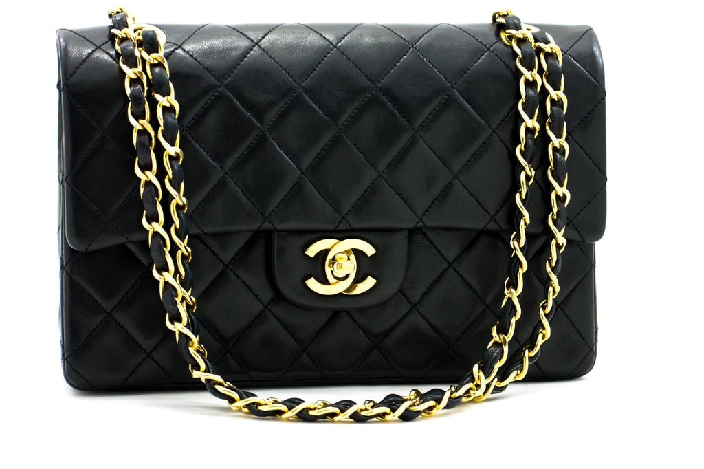CHANEL 2.55 Double Flap Small Chain Shoulder Bag Black Lambskin h21 – Accessorio premium elegante