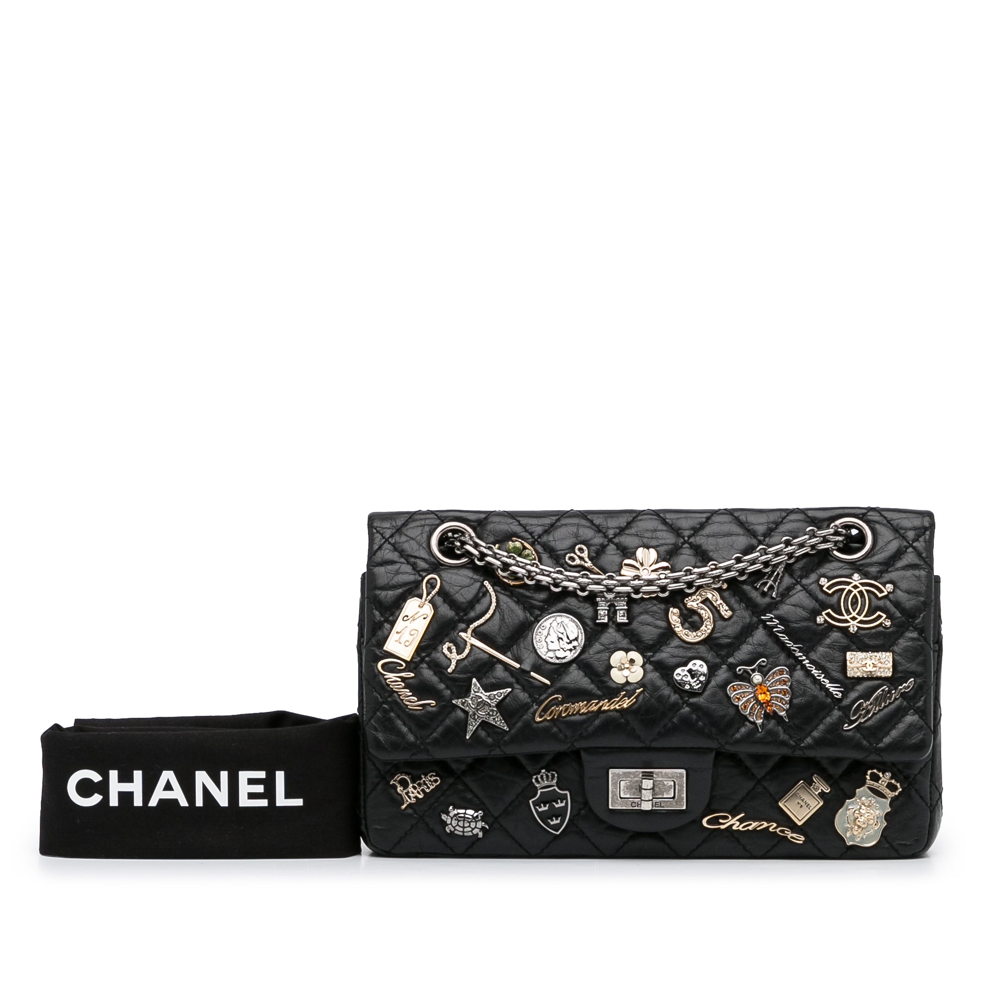 Chanel 2.55 Reissue Lucky Charms Flap Bag Black Lambskin Ruthenium – Accessorio premium elegante