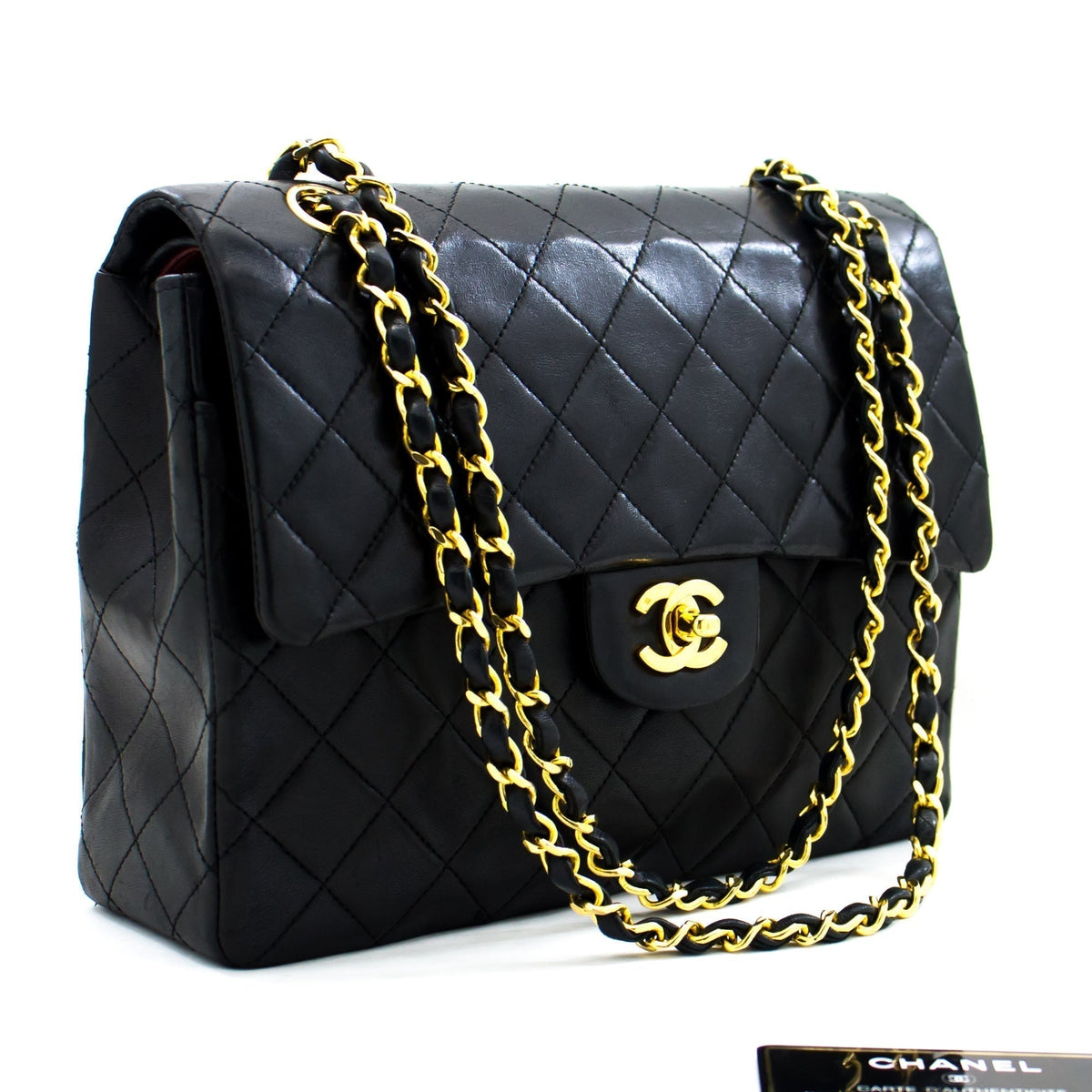 CHANEL 2.55 Double Flap Square Chain Shoulder Bag Black Lambskin h72 – Accessorio premium elegante