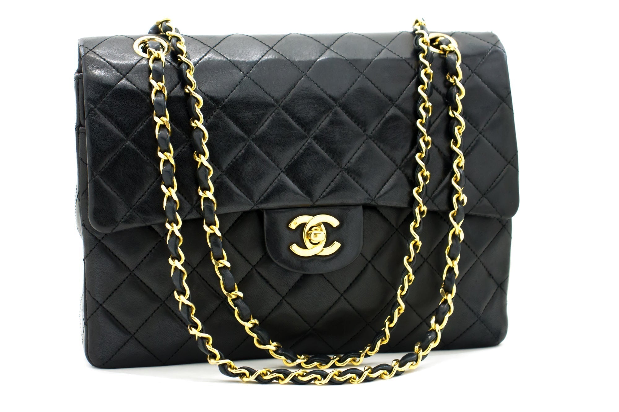 CHANEL 2.55 Double Flap Square Chain Shoulder Bag Black Lambskin h72 – Accessorio premium elegante