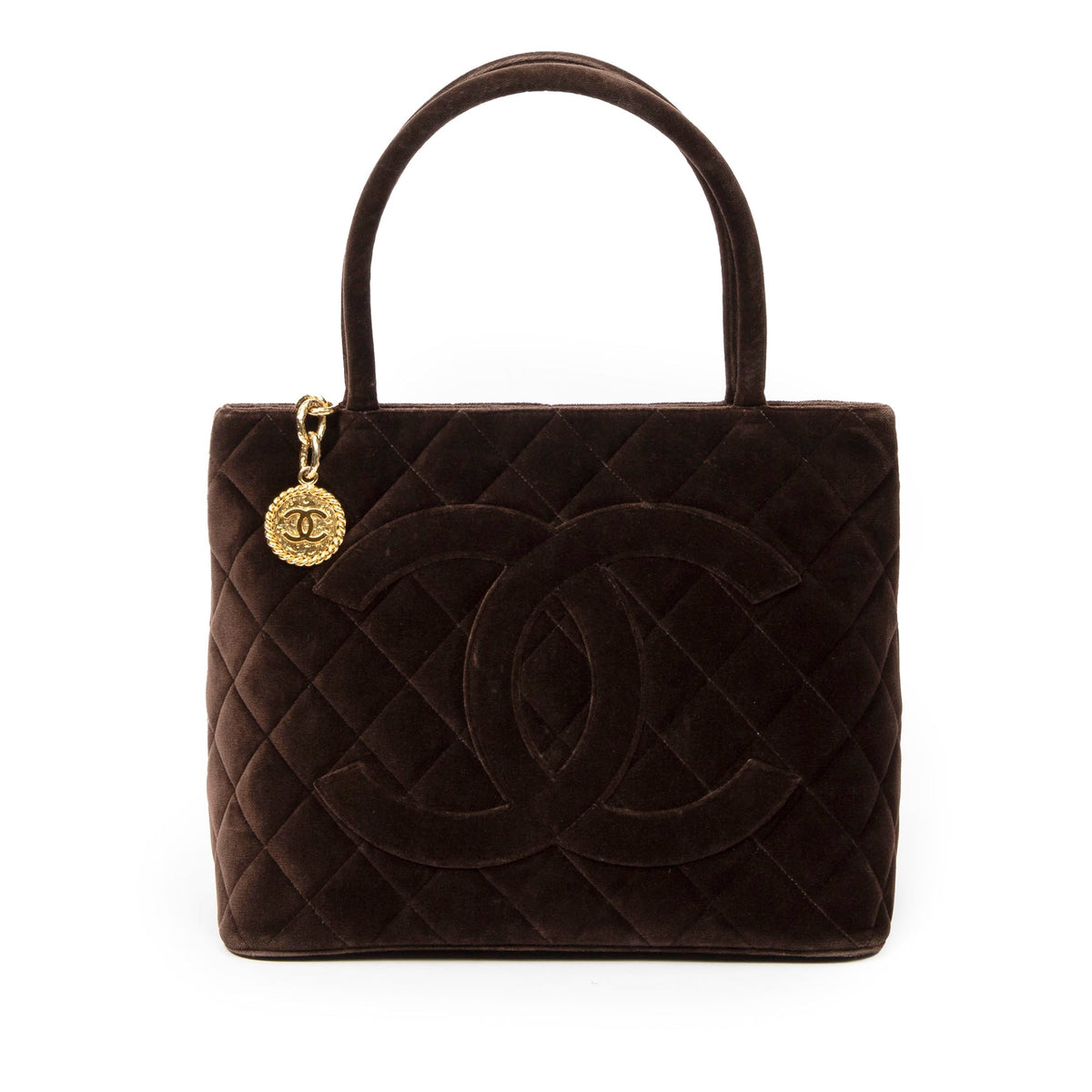 Brown Chanel Velvet Medallion Tote – Accessorio premium elegante