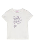 T shirt bianca per bambina con logo Emilio Pucci viola – Accessorio premium elegante
