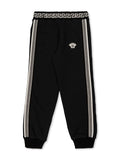 Pantaloni sportivi con ricamo per bambino Versace Kids neri con orli a coste – Accessorio premium elegante