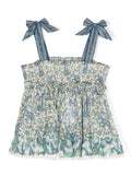 Blusa svasata in cotone floreale – Accessorio premium elegante