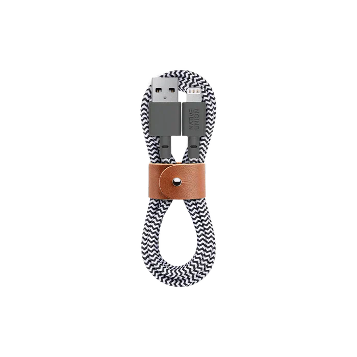 Native Union Belt Cable Ultra Strength Lightning to USB Cable 1.2m - Zebra – Accessorio premium elegante