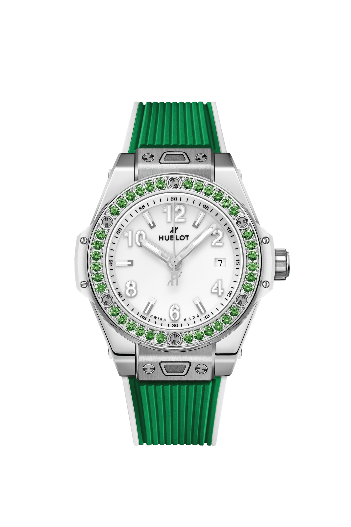 Hublot Big Bang One Click Joyful Steel Apple Green Ceramic Diamonds 33mm – Accessorio premium elegante