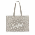 Borsa Essentials in canvas di cotone beige stampa bandana