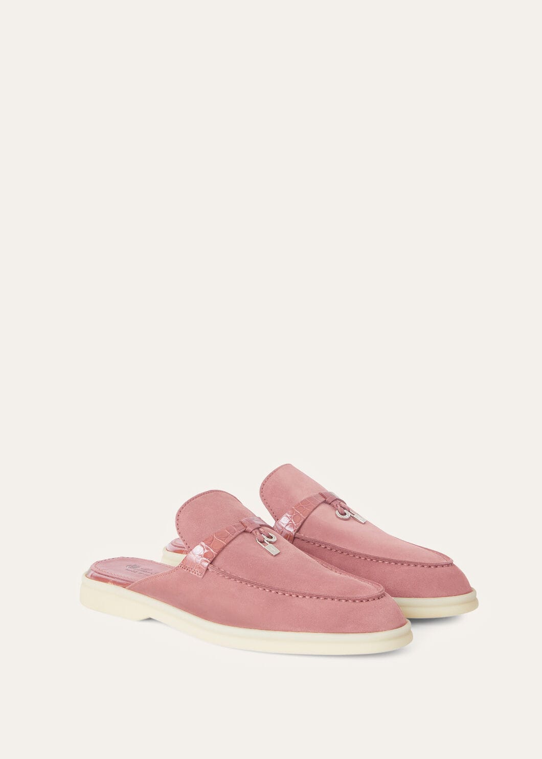 Mocassini Babouche Charms Walk in Suède Rosa