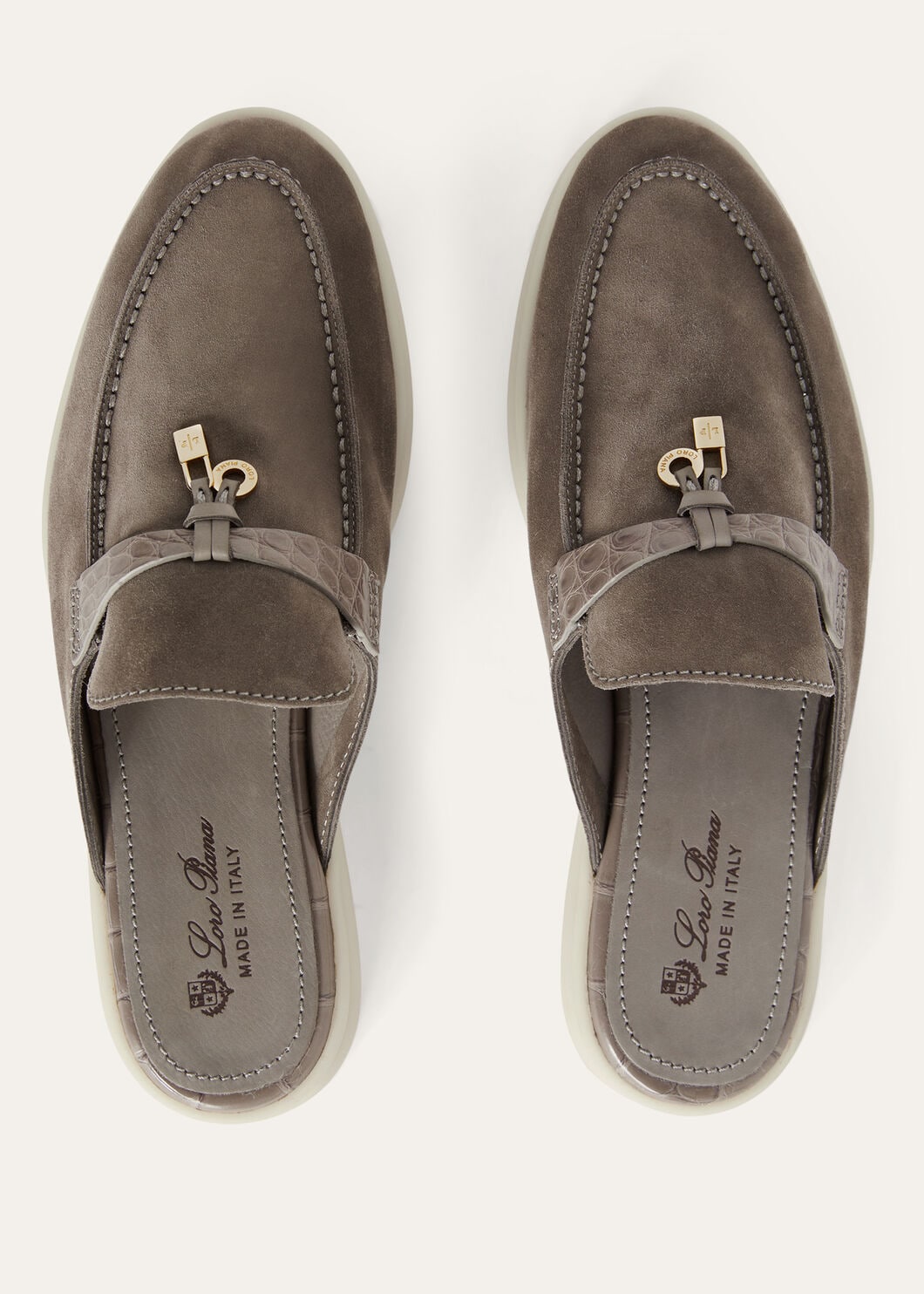 Mocassini Babouche Charms Walk in Suède Grigio Donna