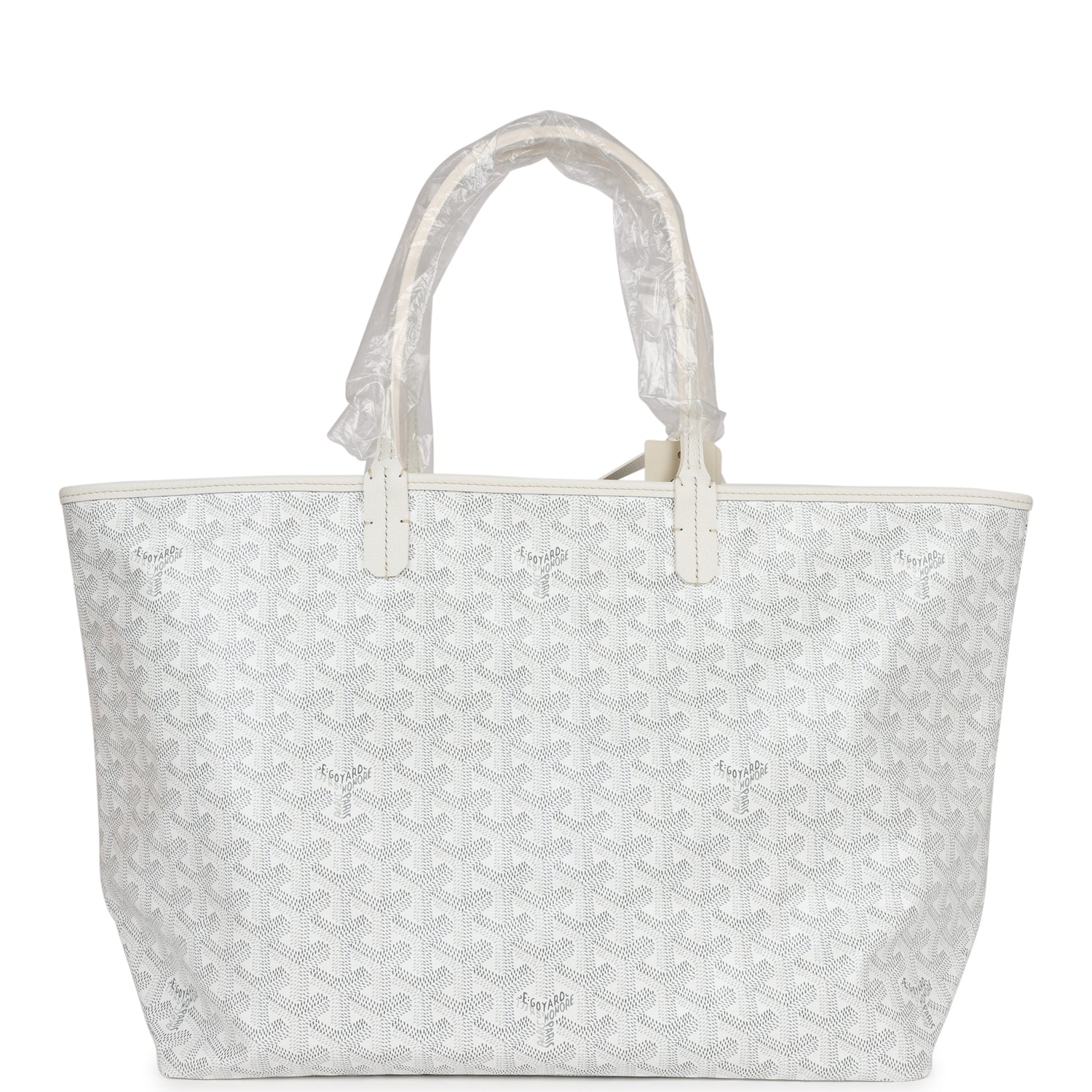 Goyard Goyardine White St. Louis PM Tote Bag Palladium Hardware – Accessorio premium elegante