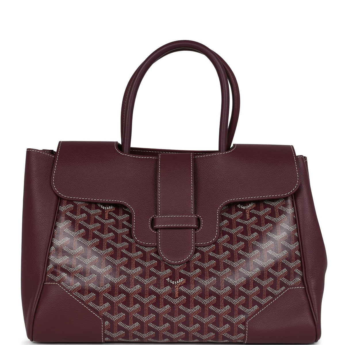 Goyard Saigon Tote Burgundy Goyardine Canvas Palladium Hardware – Accessorio premium elegante