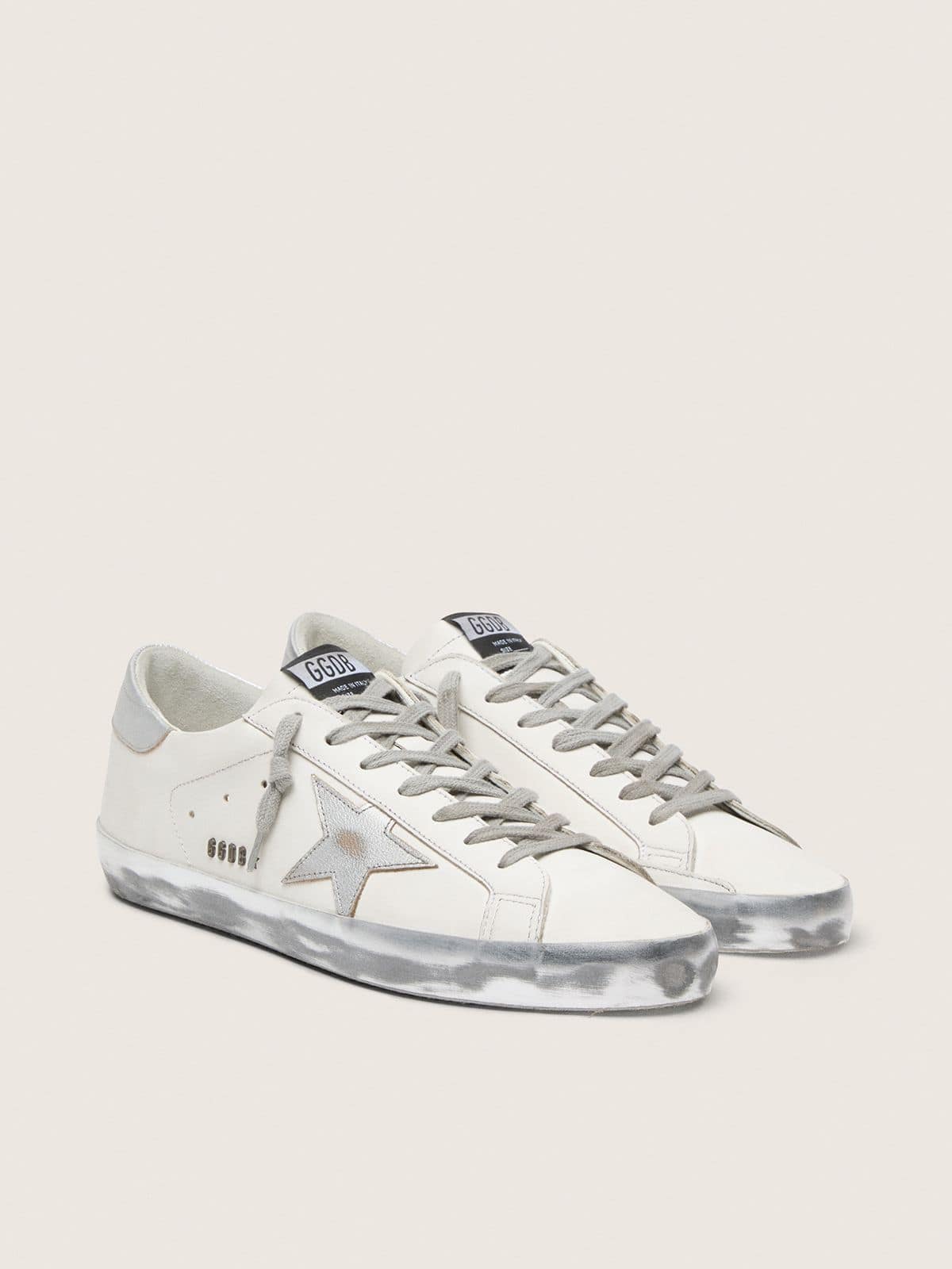 Golden Goose Super-Star Uomo con Stella e Talloncino in Pelle Laminata