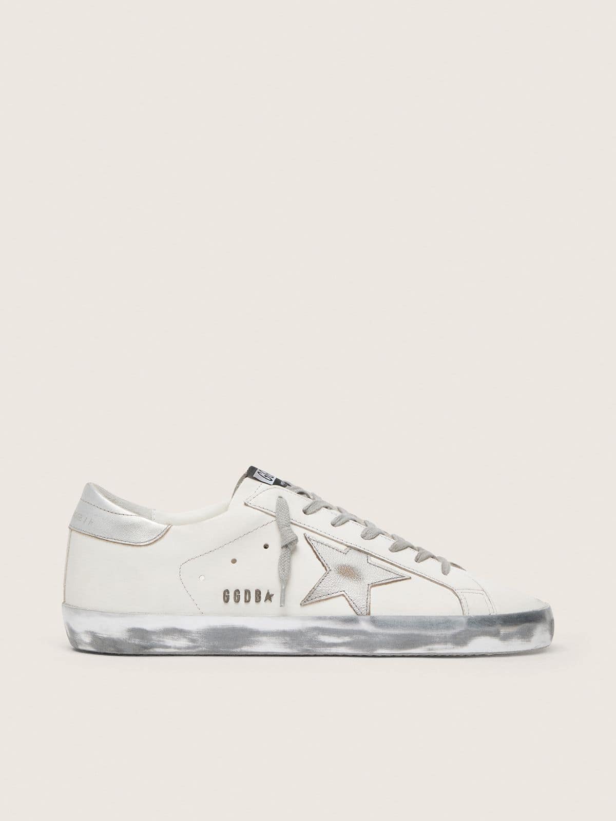 Golden Goose Super-Star Uomo con Stella e Talloncino in Pelle Laminata