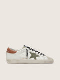 Golden Goose Super-Star Uomo con Stella in Canvas Verde Oliva