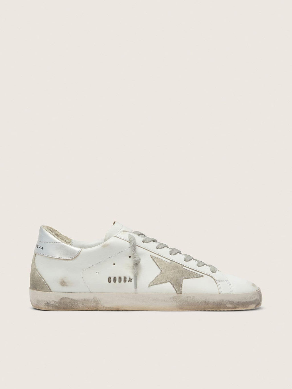 Golden Goose Super-Star Uomo con Talloncino Argentato e Lettering