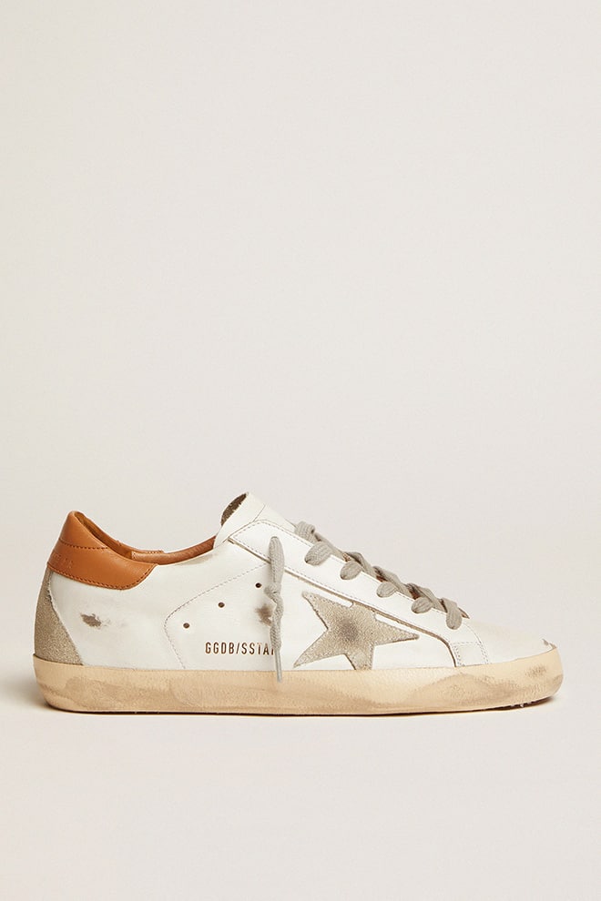 Golden Goose Super-Star Uomo con Stella in Suede e Talloncino Marrone