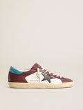 Golden Goose Super-Star Uomo in Pelle Craquel  con Stella Marrone e Talloncino Ottanio