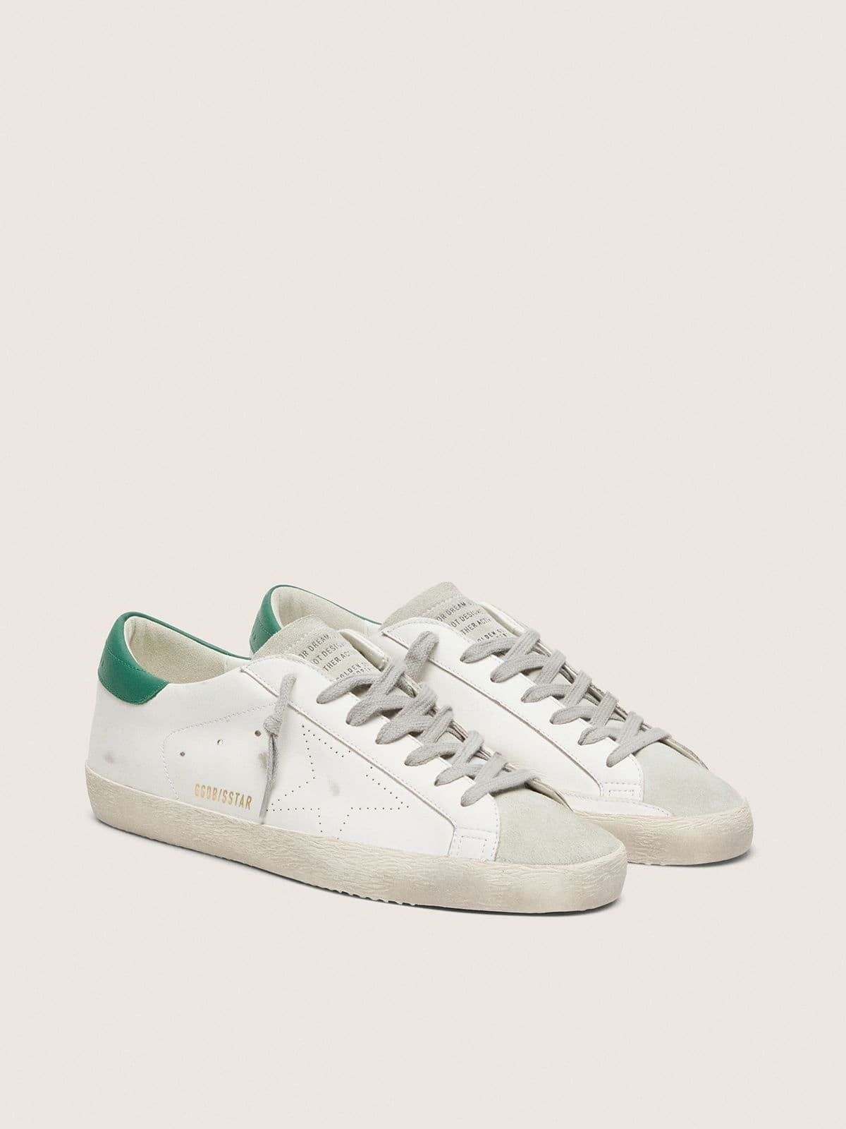 Golden Goose Super-Star Uomo con Stella Traforata e Talloncino Verde