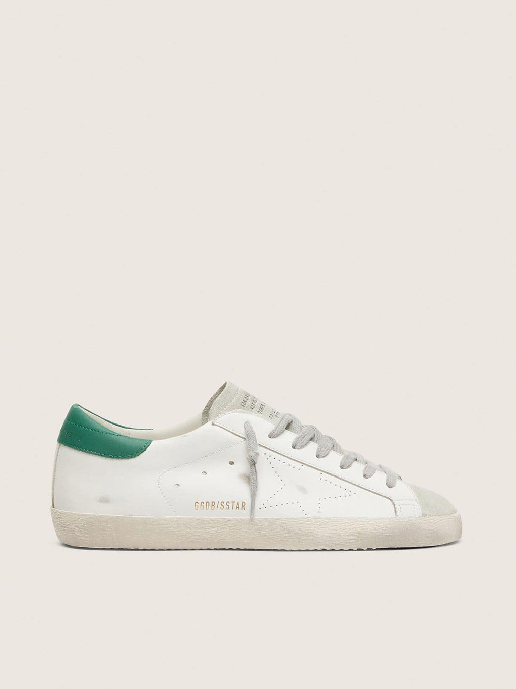 Golden Goose Super-Star Uomo con Stella Traforata e Talloncino Verde