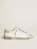 Golden Goose Super-Star Uomo con Stella Traforata e Talloncino Grigio Ghiaccio