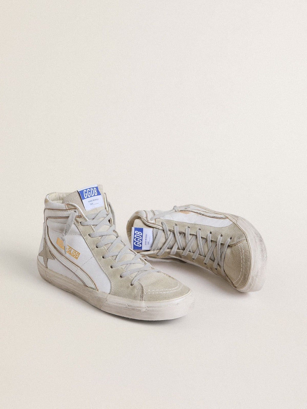 Golden Goose Slide Uomo in Pelle con Dettagli in Camoscio