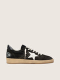 Golden Goose Ball Star Uomo in Suede Nero con Stella in Pelle Bianca