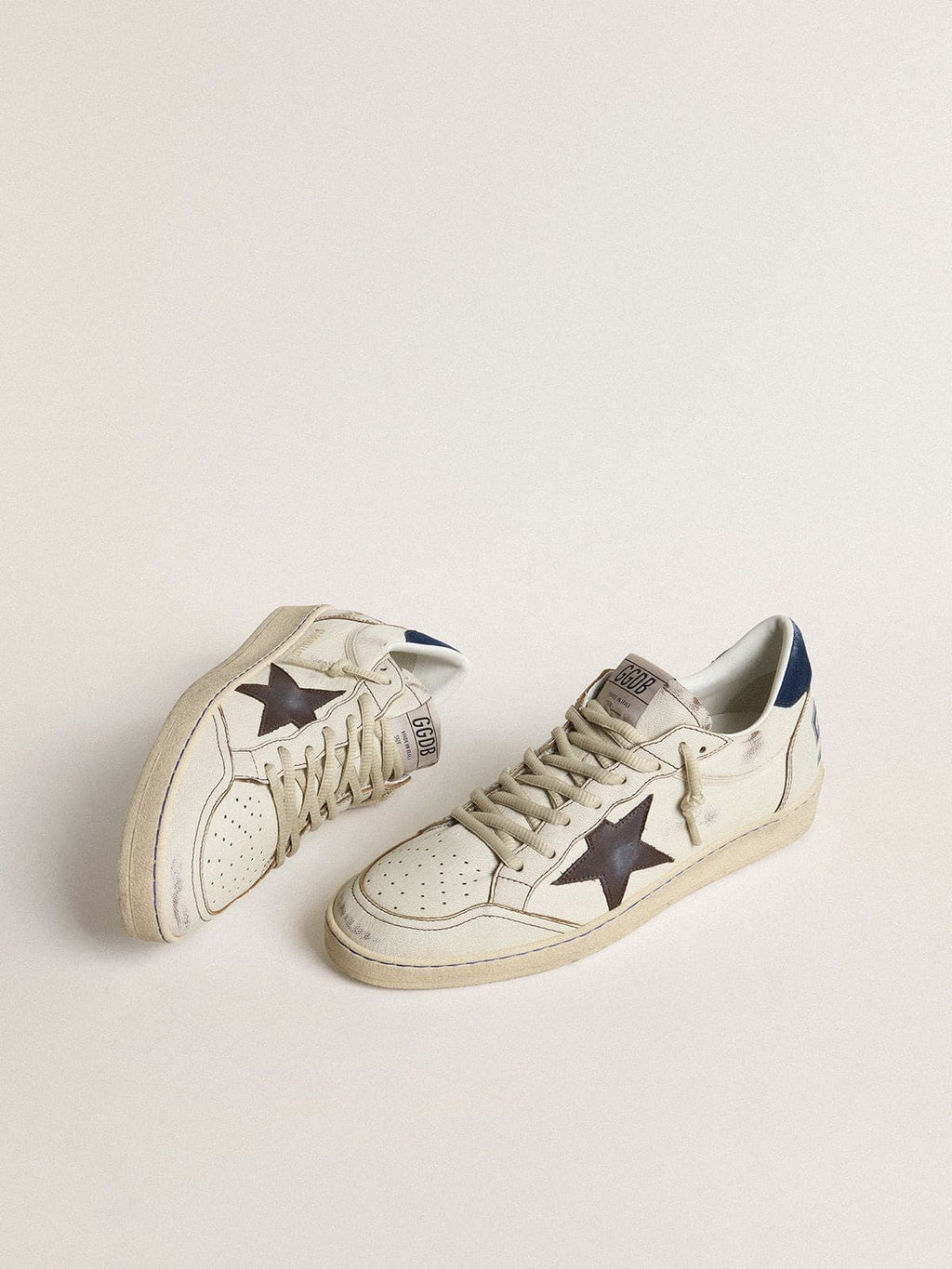Golden Goose Ball Star Stella Nera e Talloncino in Suede Blu