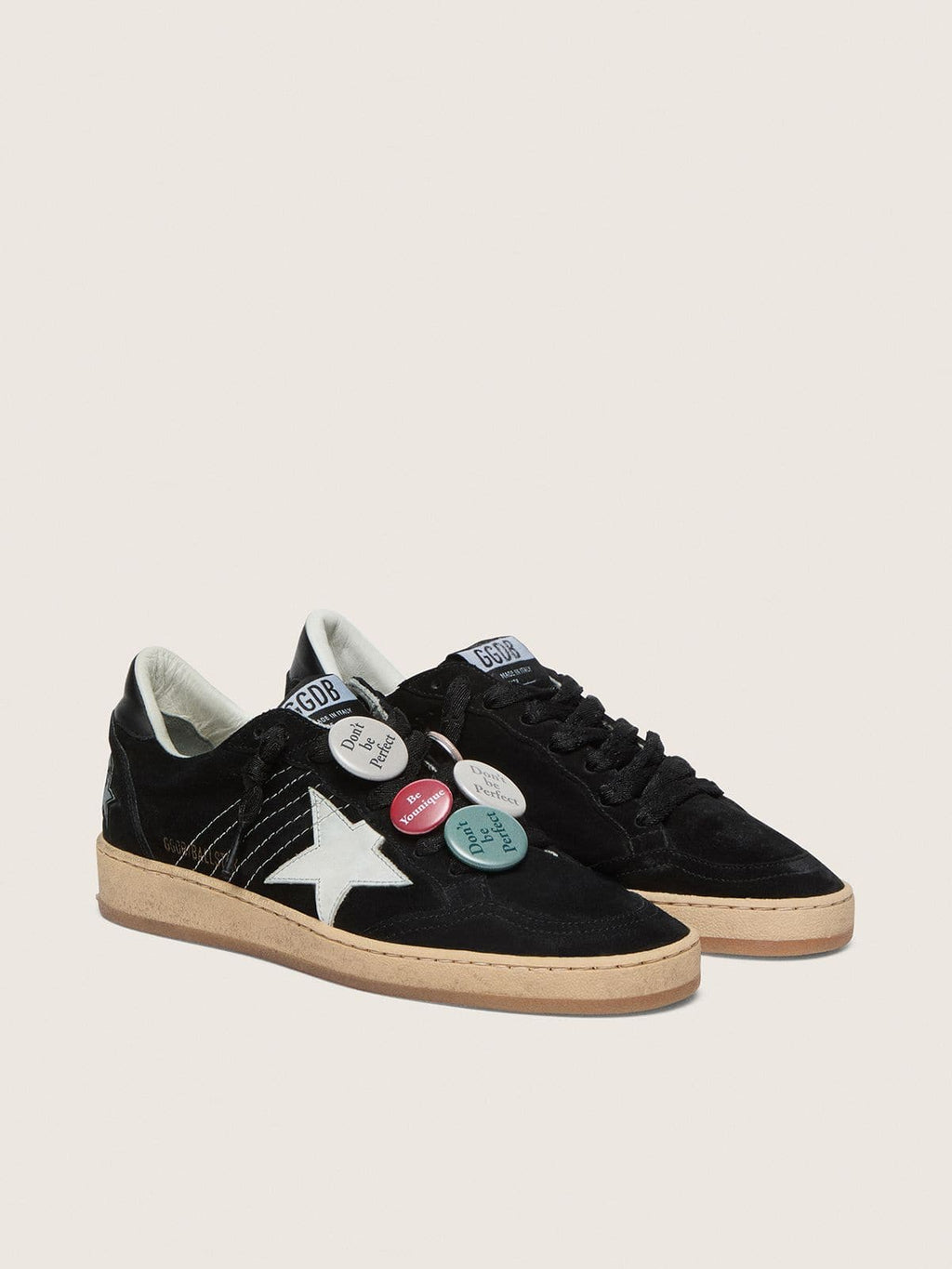 Golden Goose Ball Star Uomo Ltd in Suede Nera con Skins