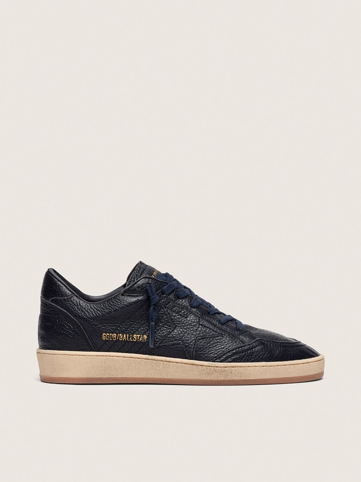 NUOVO ARRIVO - Golden Goose Ball Star Uomo in pelle blu navy con stella in pelle ton sur ton