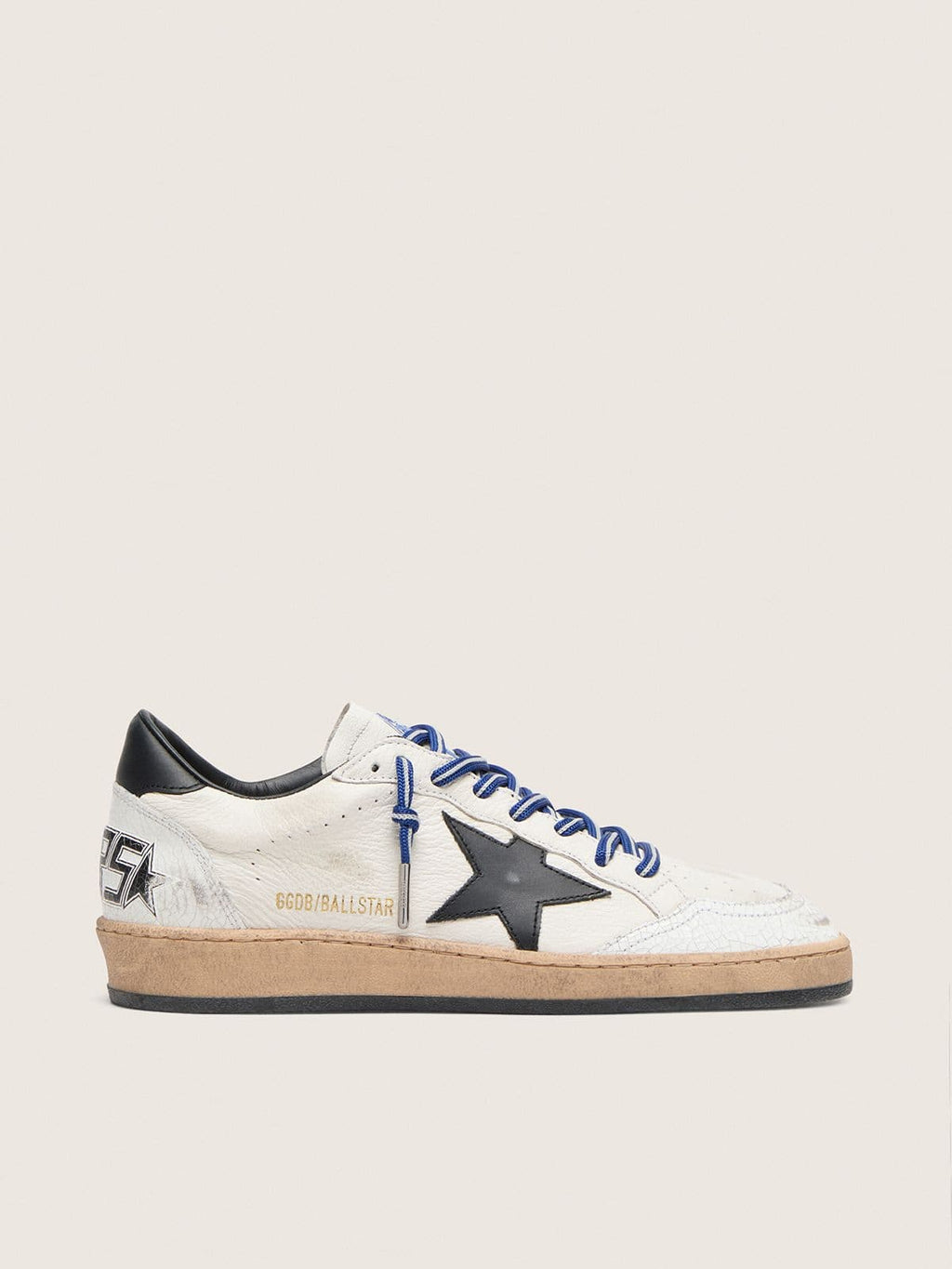 Golden Goose Ball Star Uomo Ltd in Nappa Bianca con Stella e Talloncino in Pelle Neri