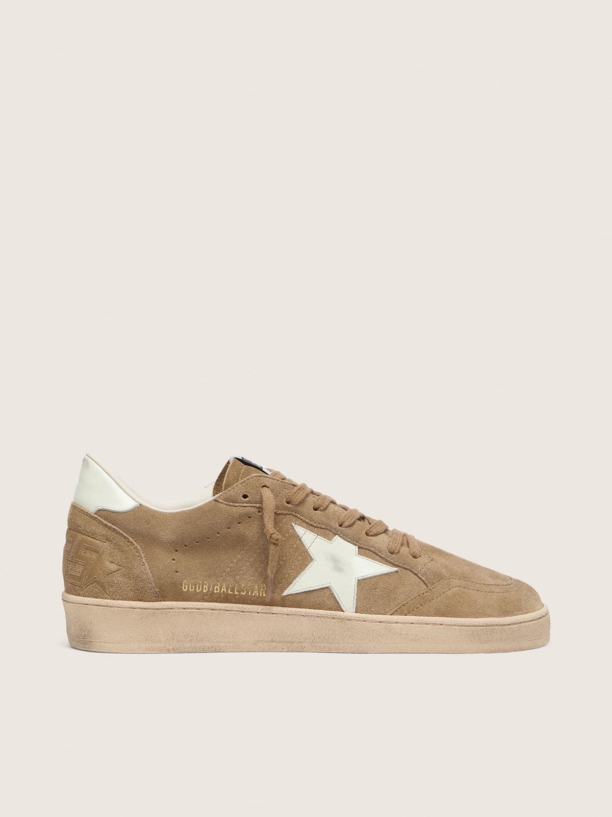 NUOVO ARRIVO - Golden Goose Ball Star Uomo in suede marrone con stella in pelle bianca